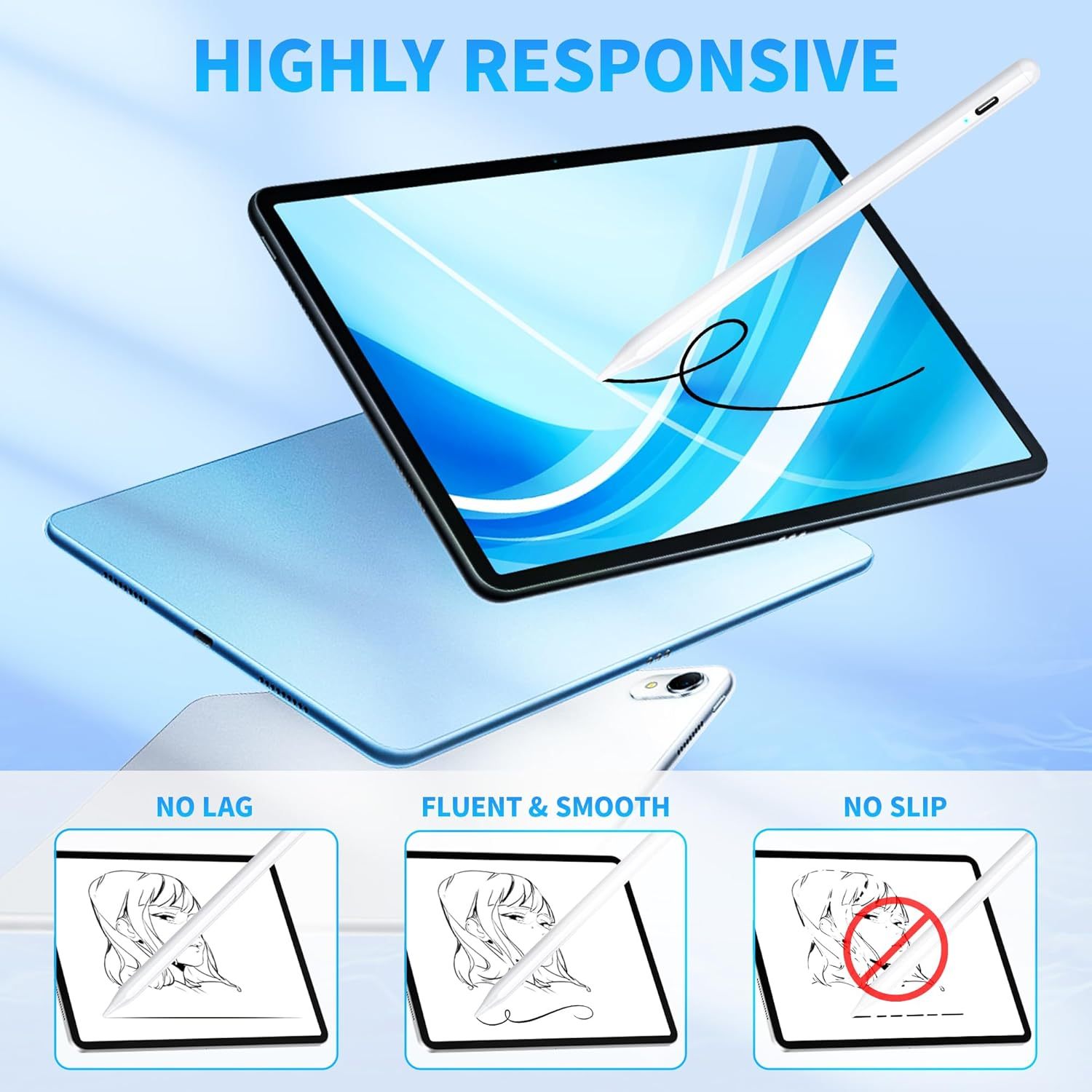 High Precision Touch Pen – Compatible with iOS and Android Devices, Magnetic Design