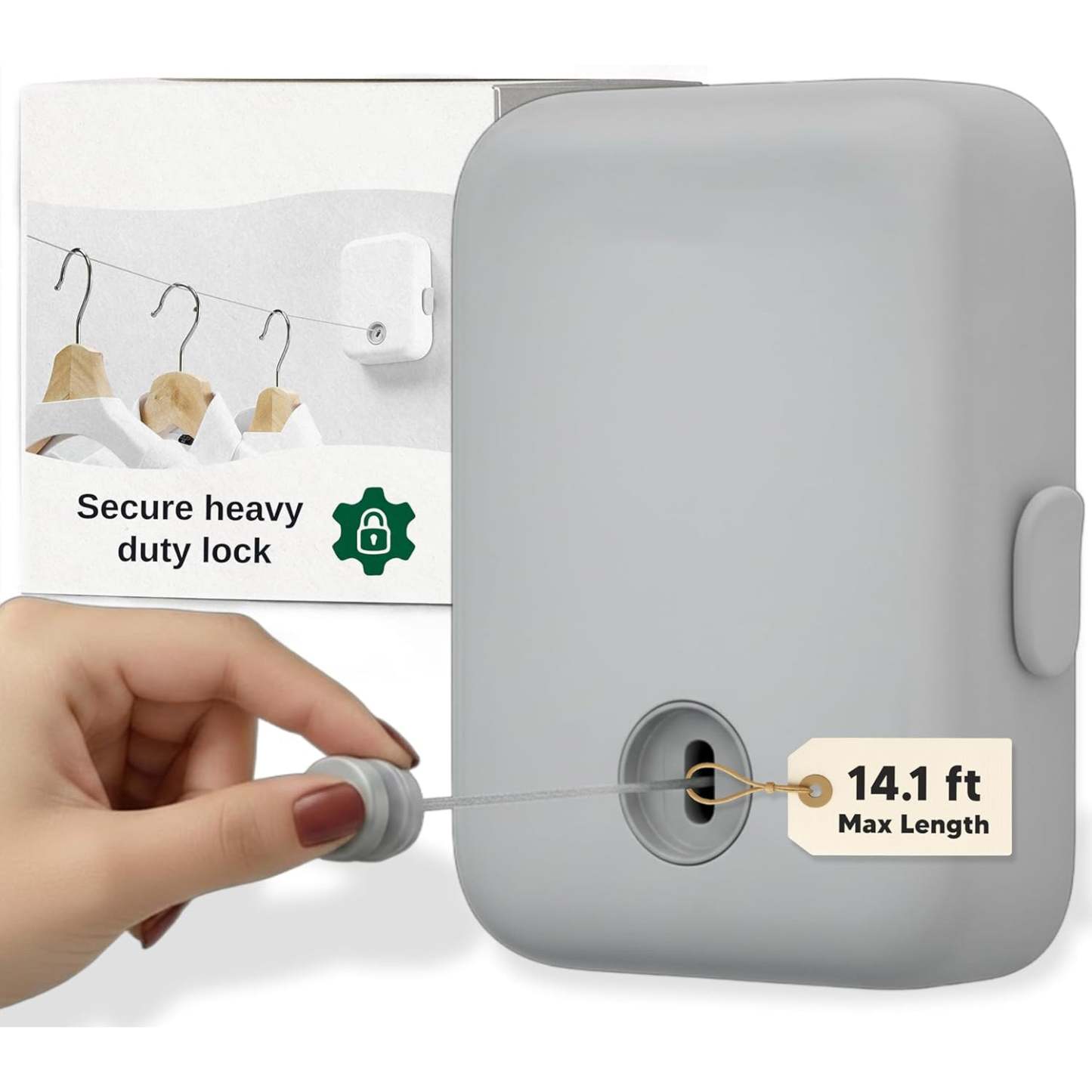 Retractable Clothesline – Indoor and Outdoor Clothing Line, Heavy-Duty Laundry Drying Line