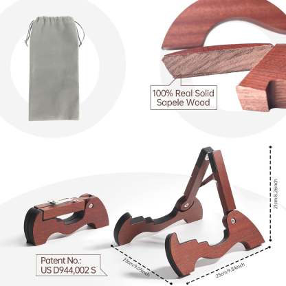 Wood Guitar Stand – Portable Folding A-Frame Floor Stand for Acoustic & Electric Guitars