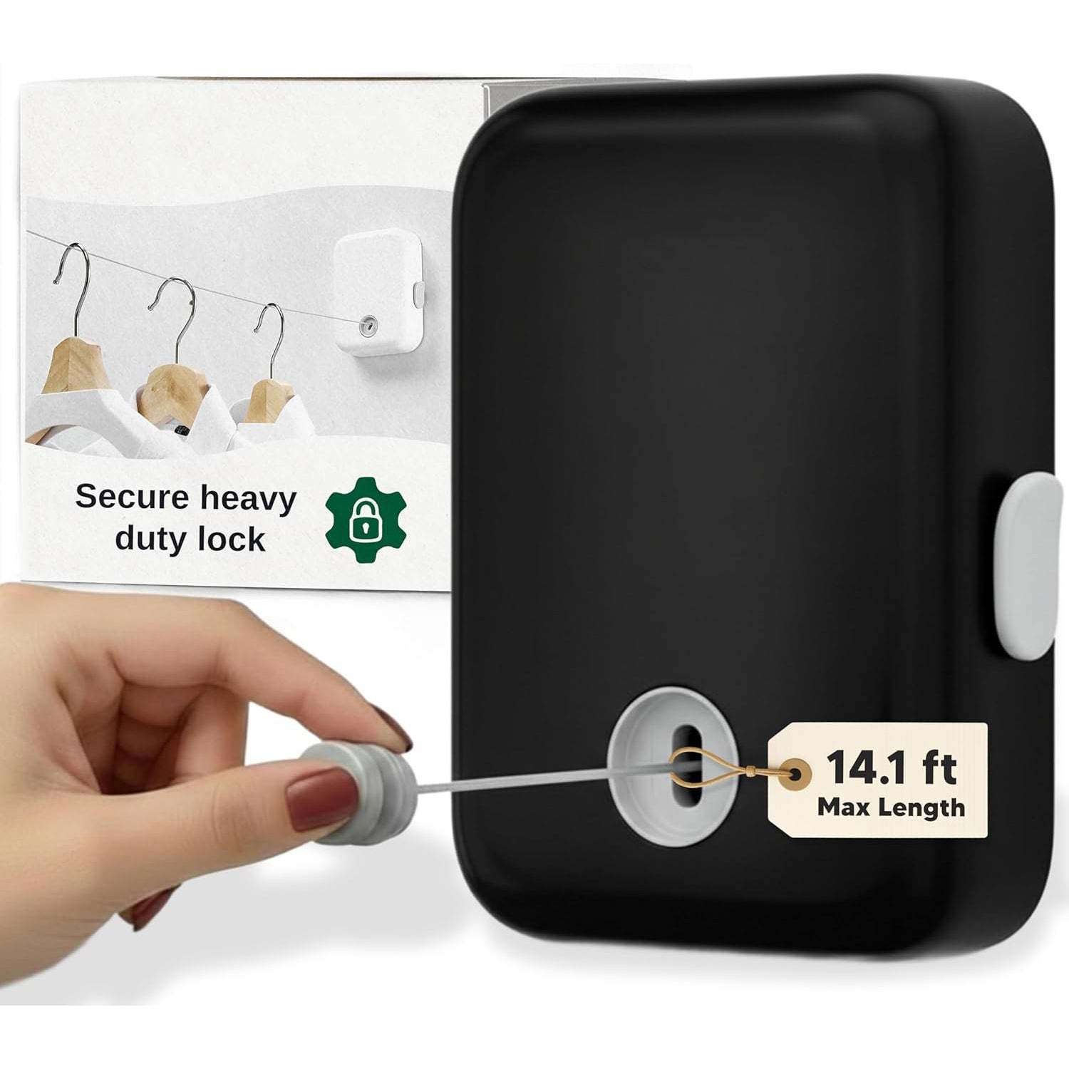 Retractable Clothesline – Indoor and Outdoor Clothing Line, Heavy-Duty Laundry Drying Line