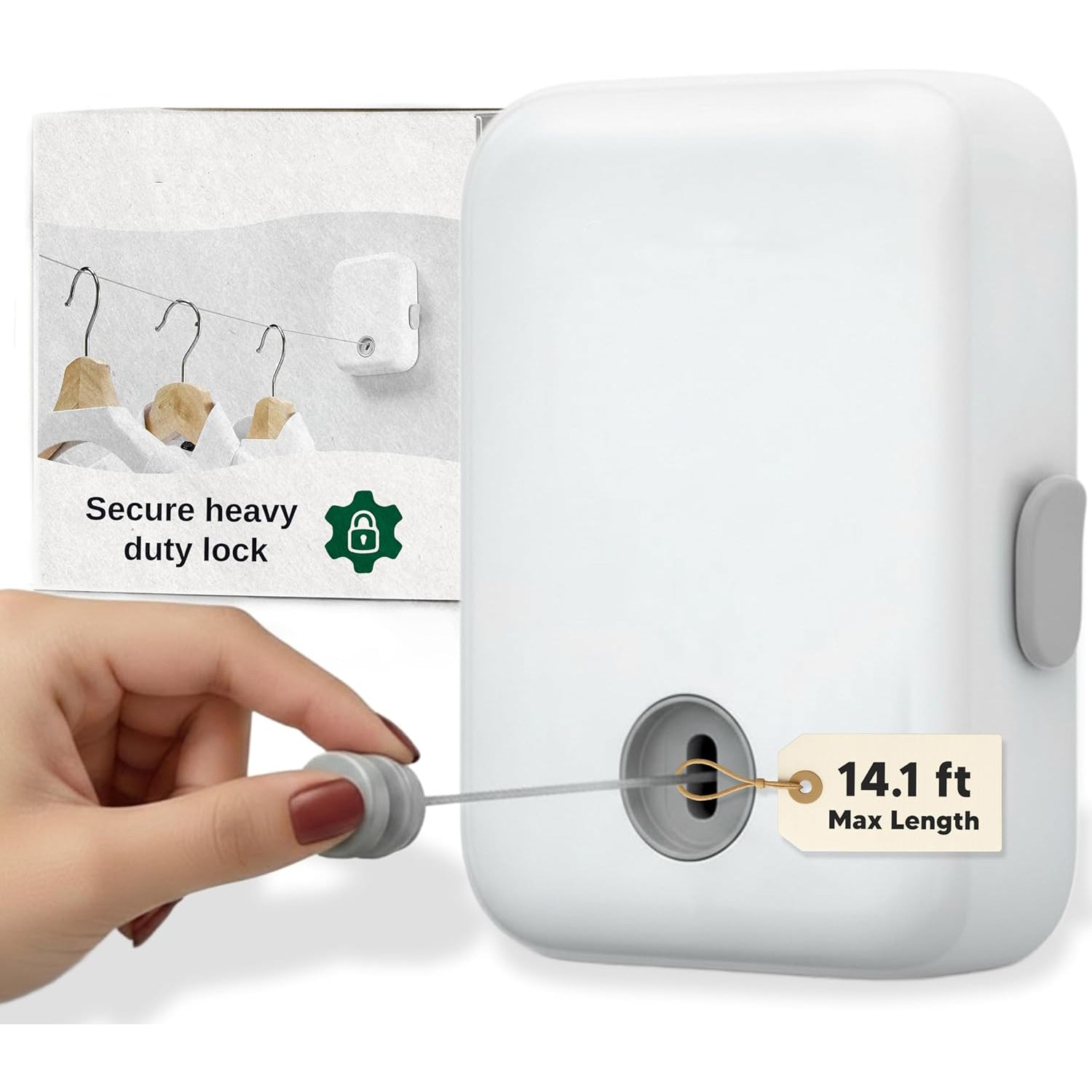 Retractable Clothesline – Indoor and Outdoor Clothing Line, Heavy-Duty Laundry Drying Line