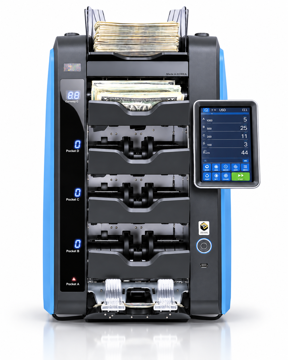 VaultSort V5 – 5-Pocket High-Speed Currency Sorter