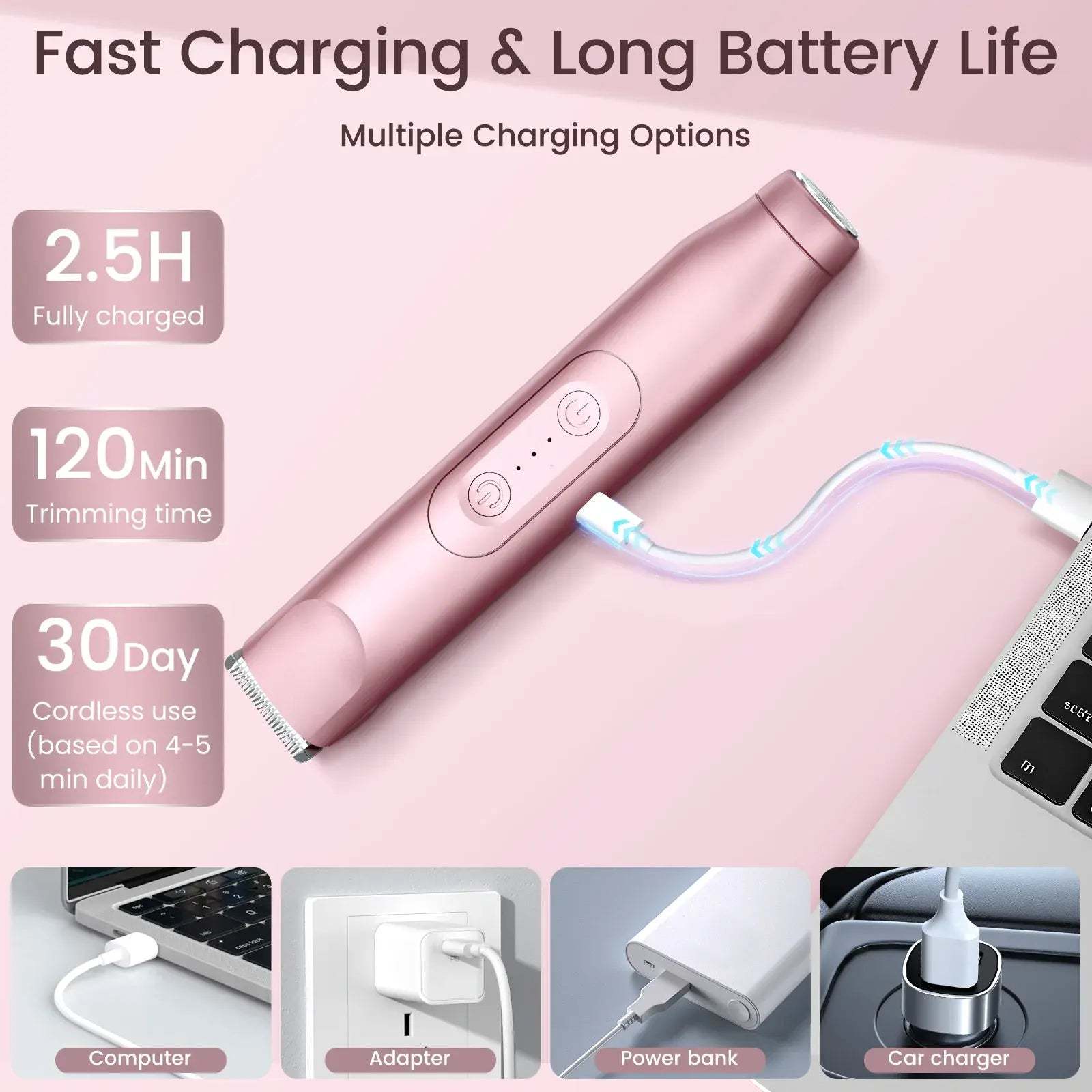3-in-1 Portable Women's Bikini Trimmer & Shaver – Dual-Head Design