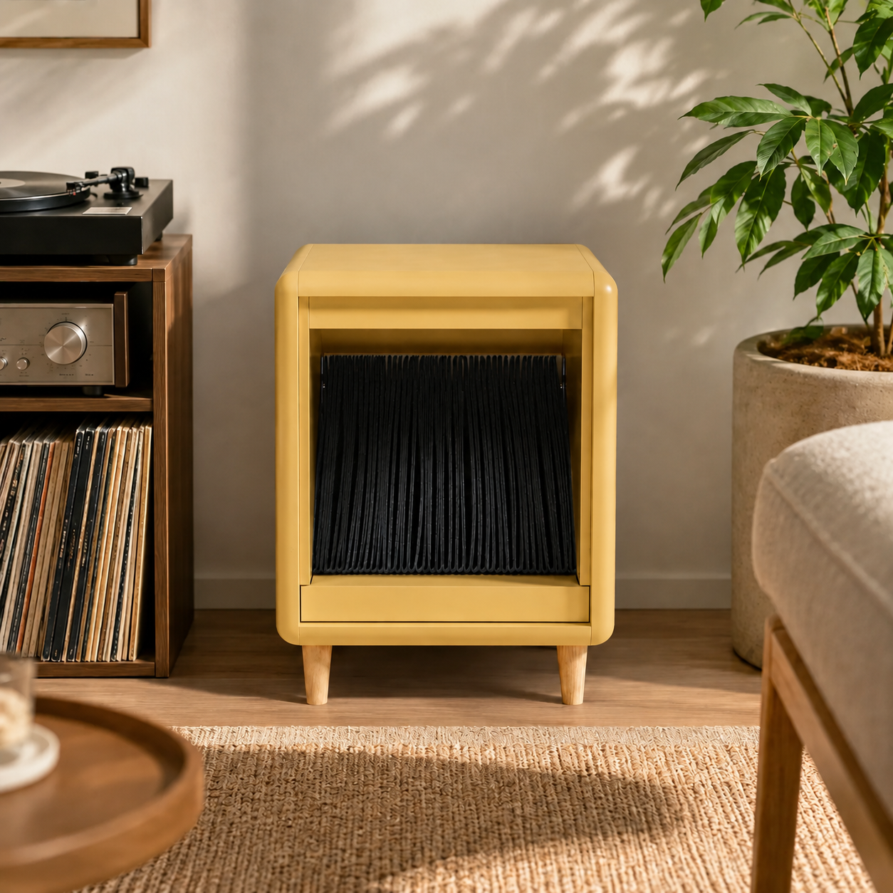 Premium Fan-Opening Vinyl Record Storage Cabinet