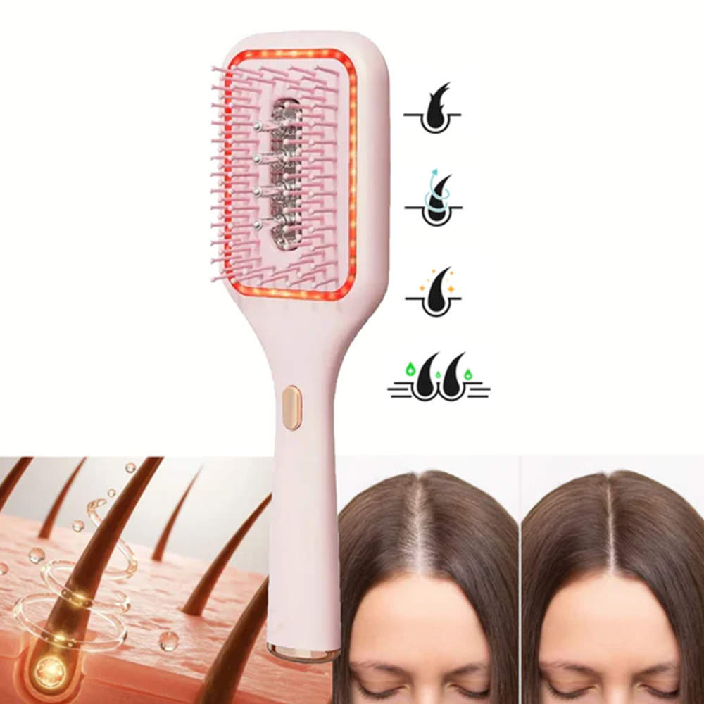 Anti-Hair-Loss Red Light Therapy Oil Dispensing Hair Brush