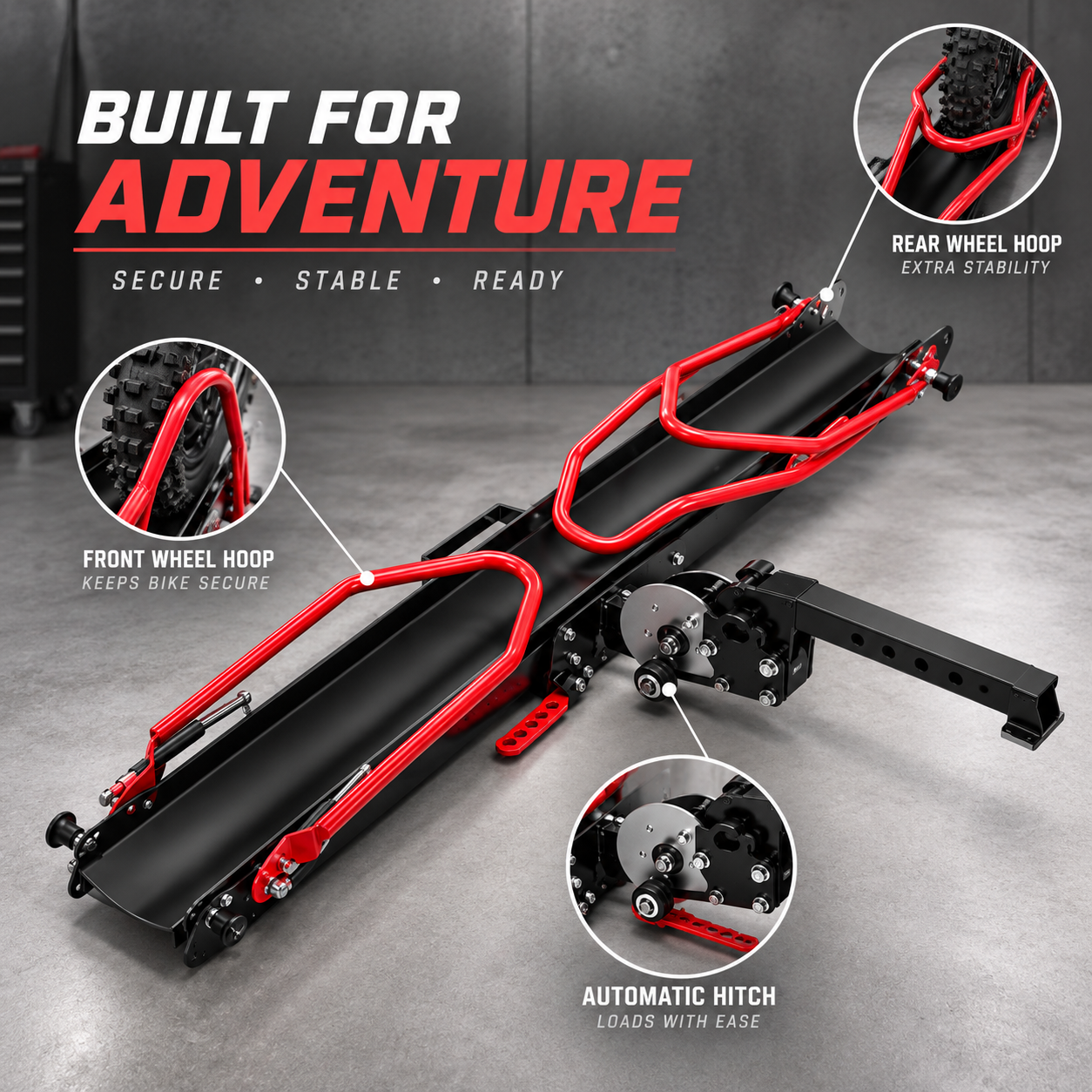 Heavy-Duty Hitch-Mounted Dirt Bike Carrier