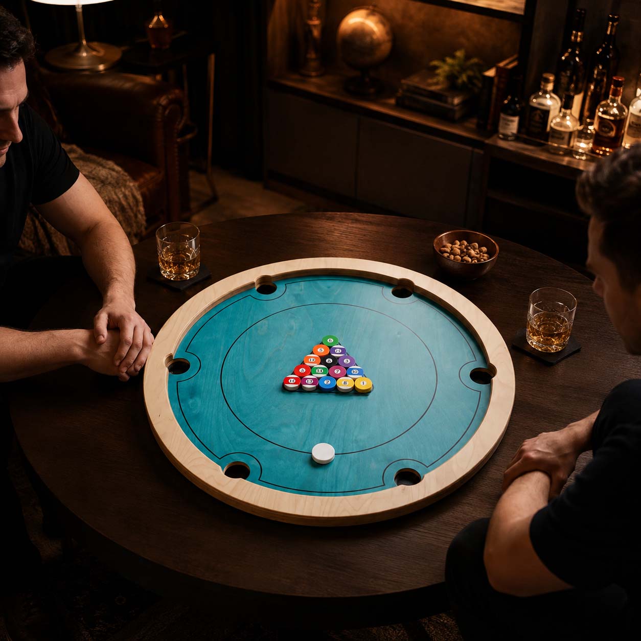 Rotating Mini Billiards Chip Battle Game
