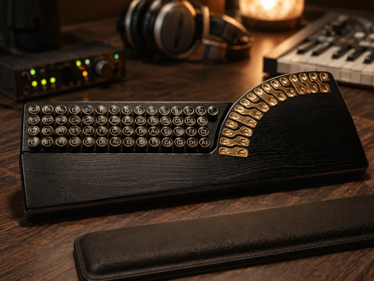 Chord buttons and touch controls close-up
