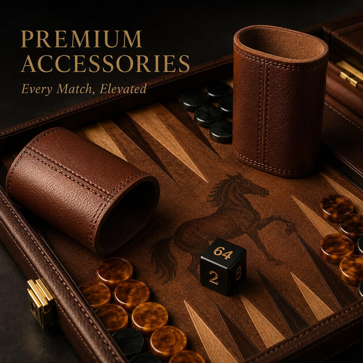 Premium backgammon accessories and dice cups