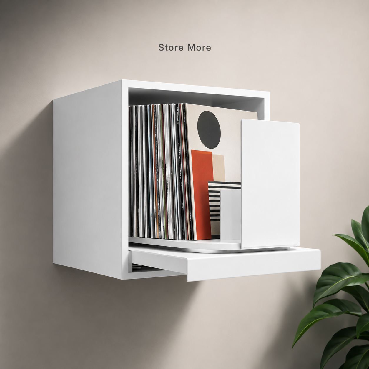 360° Rotating Vinyl Record Display Cabinet