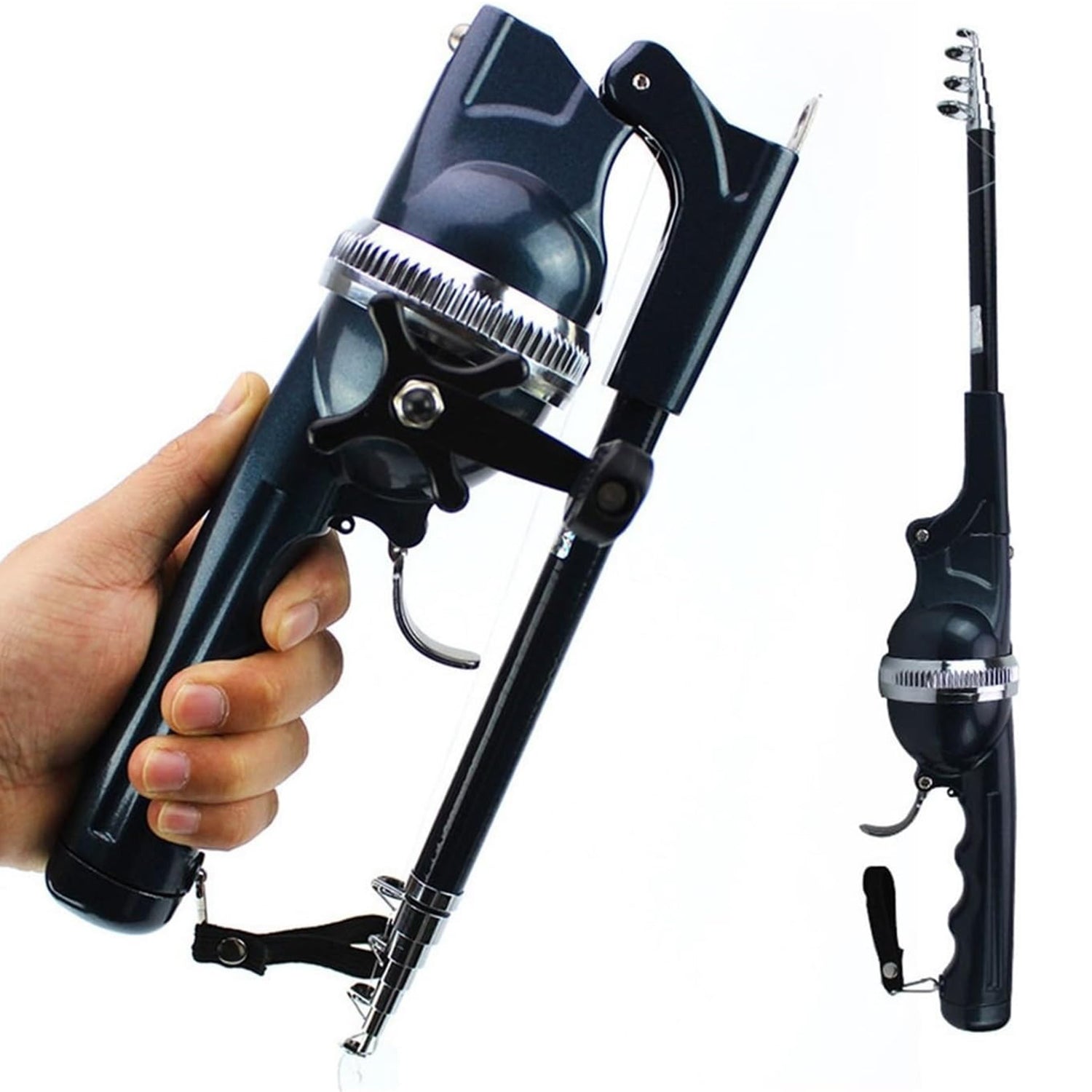 Portable folding carp fishing rod