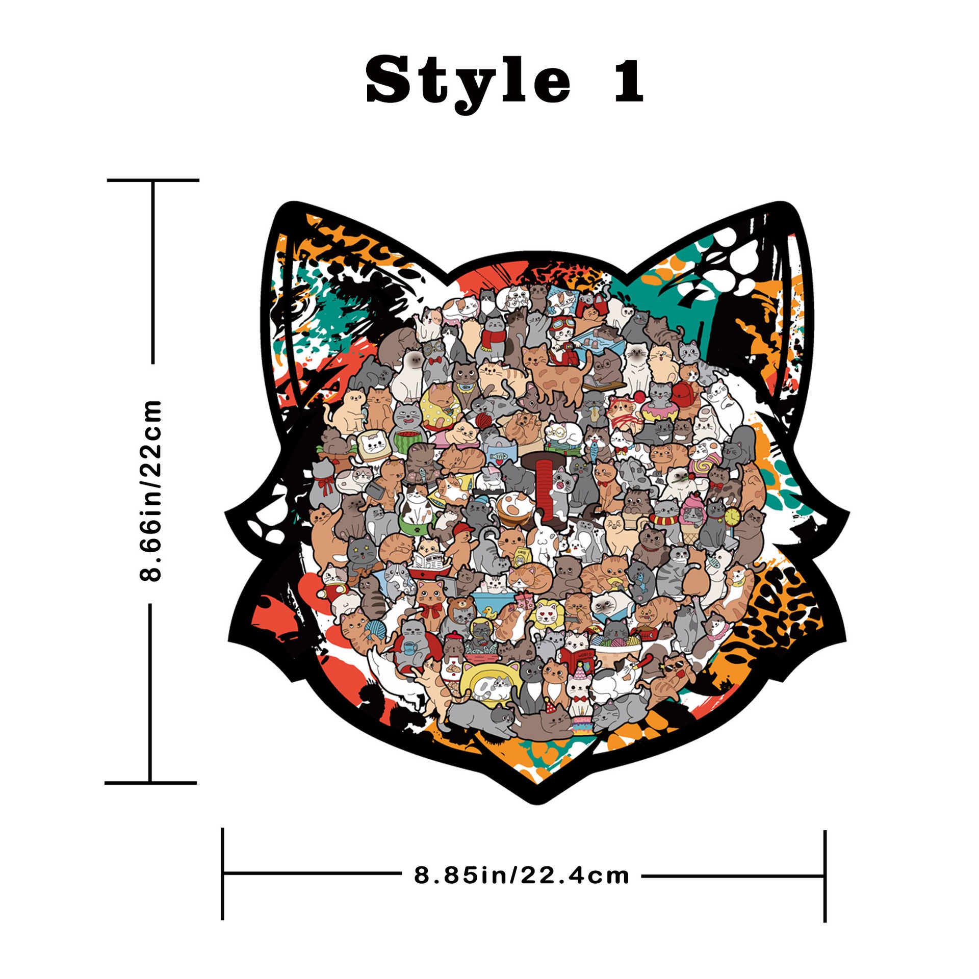 135-Piece Wooden Cat Shaped Puzzle | Cute Kitten Jigsaw for Kids & Adults | Unique Animal Decor