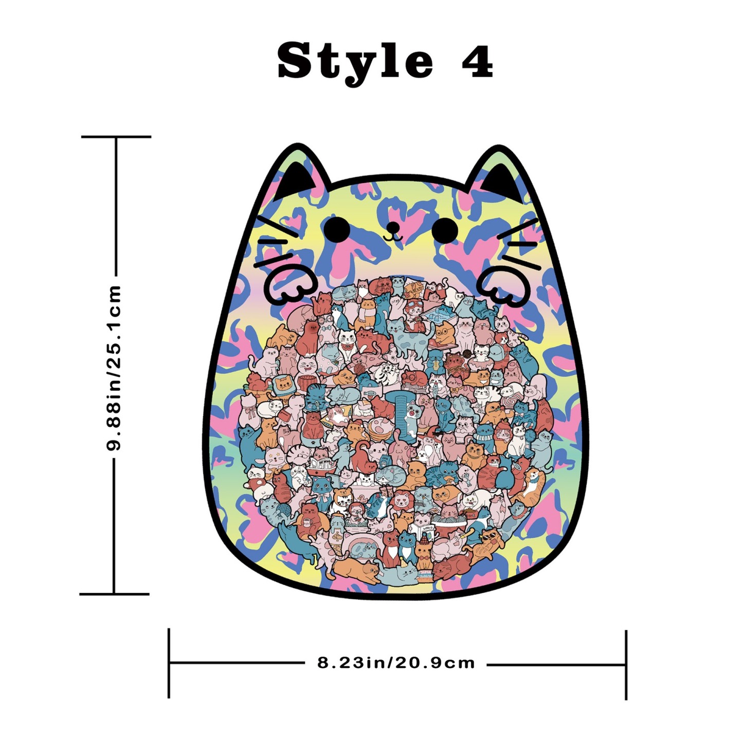 135-Piece Wooden Cat Shaped Puzzle | Cute Kitten Jigsaw for Kids & Adults | Unique Animal Decor