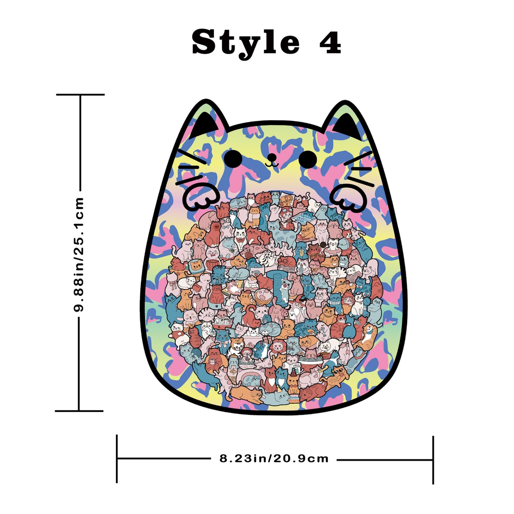 135-Piece Wooden Cat Shaped Puzzle | Cute Kitten Jigsaw for Kids & Adults | Unique Animal Decor