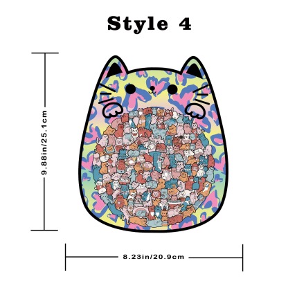 135-Piece Wooden Cat Shaped Puzzle | Cute Kitten Jigsaw for Kids & Adults | Unique Animal Decor