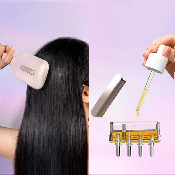 Anti-Hair-Loss Red Light Therapy Oil Dispensing Hair Brush