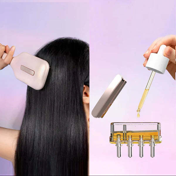 Anti-Hair-Loss Red Light Therapy Oil Dispensing Hair Brush