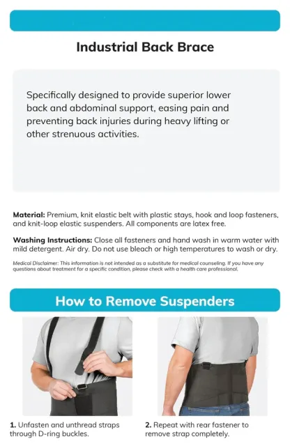 Industrial Back Support Straps | Detachable straps for safe handling of heavy loads