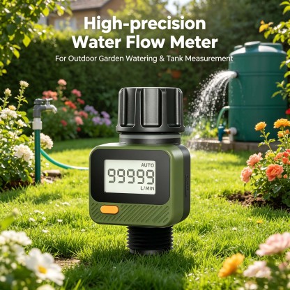 Digital water flow meter for high-precision measurement of outdoor garden watering