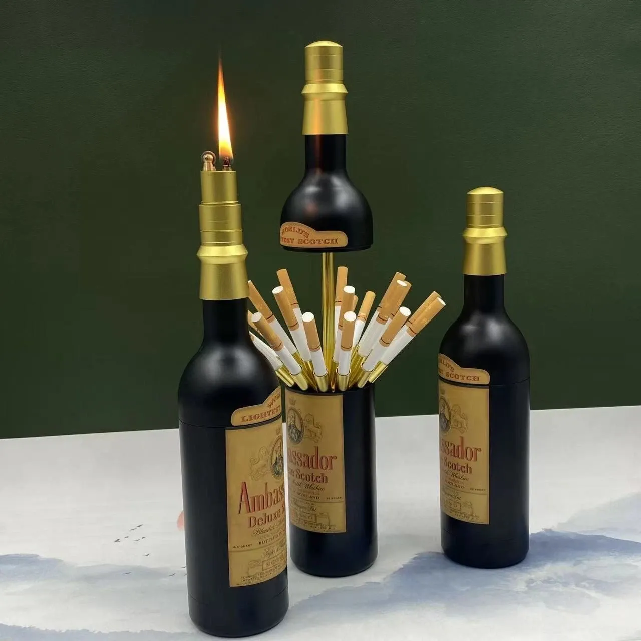 Whiskey Bottle Cigarette Dispenser Case
