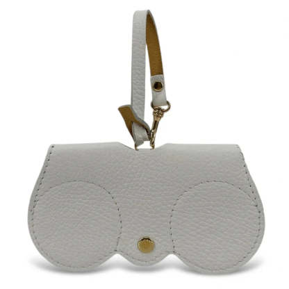 Peanut-colored grained leather eyeglass case