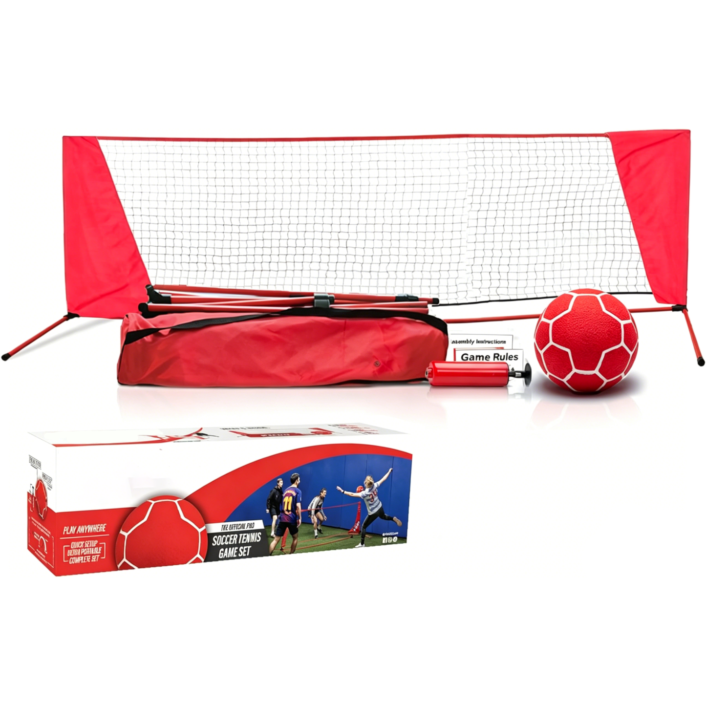 Soccer Tennis Game Set PRO – Portable Net & Soft Lightweight Ball