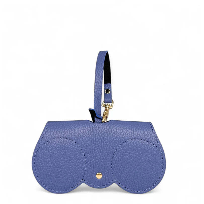 Peanut-colored grained leather eyeglass case