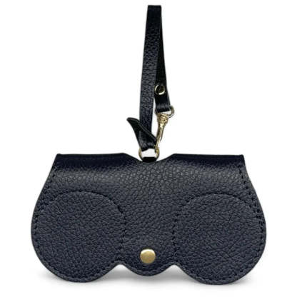 Peanut-colored grained leather eyeglass case