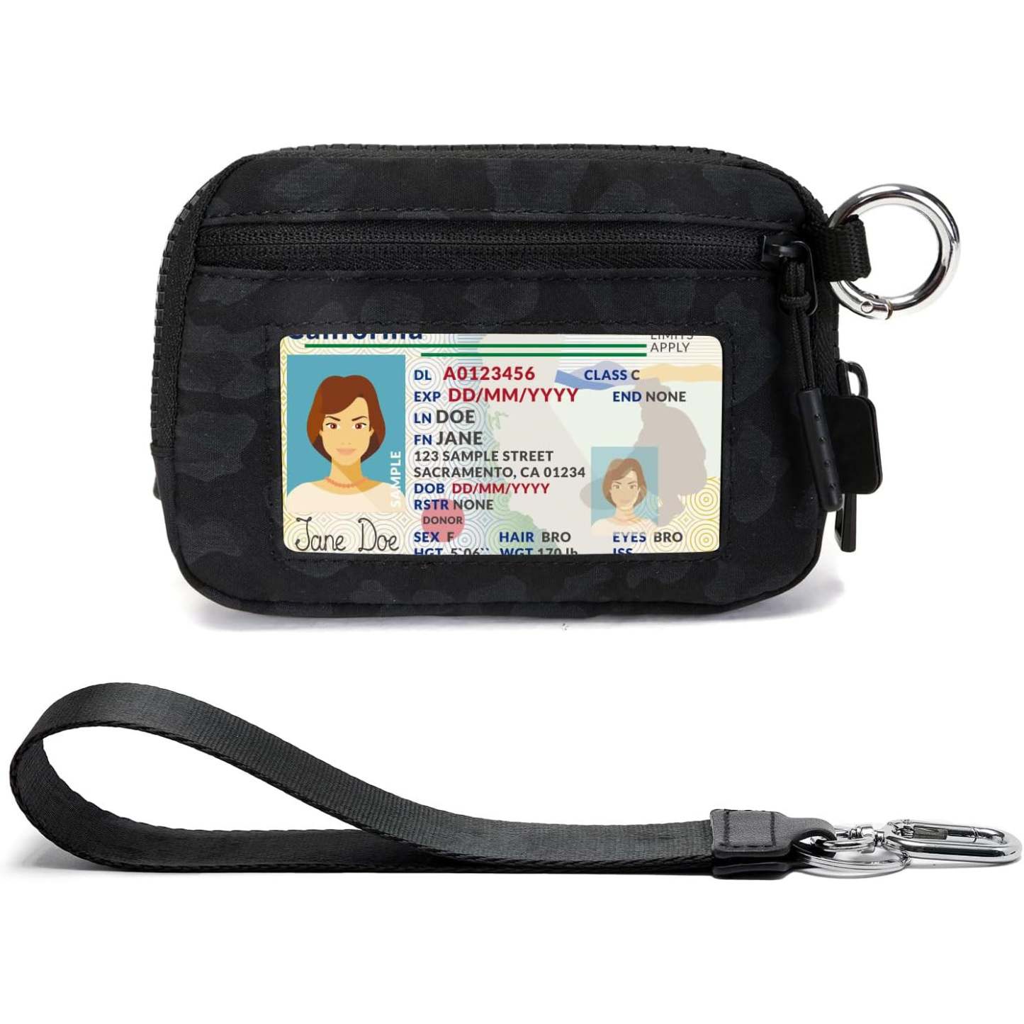 Keychain Wallet for Women – Mini Zip Card Holder with ID Window & Coin Purse