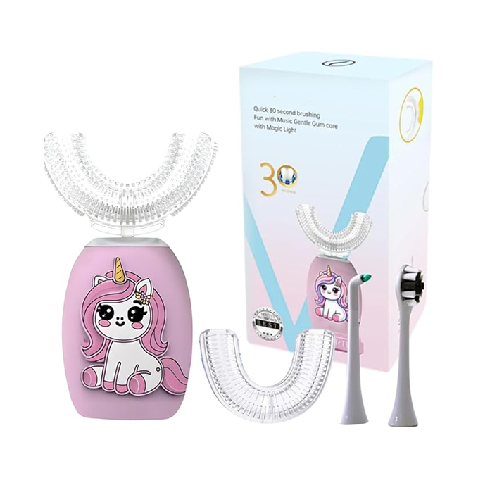 Electric ultrasonic U-shaped toothbrush provides 360° all-around cleaning