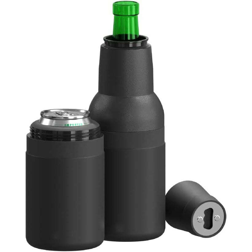 Vacuum Insulated Stainless Steel Beer Can & Bottle Cooler with Built-I