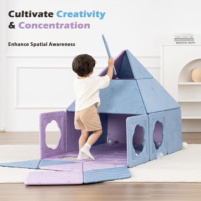 MagiForm Giant Magnetic Building Forts – 18-Piece Creative Playhouse Set