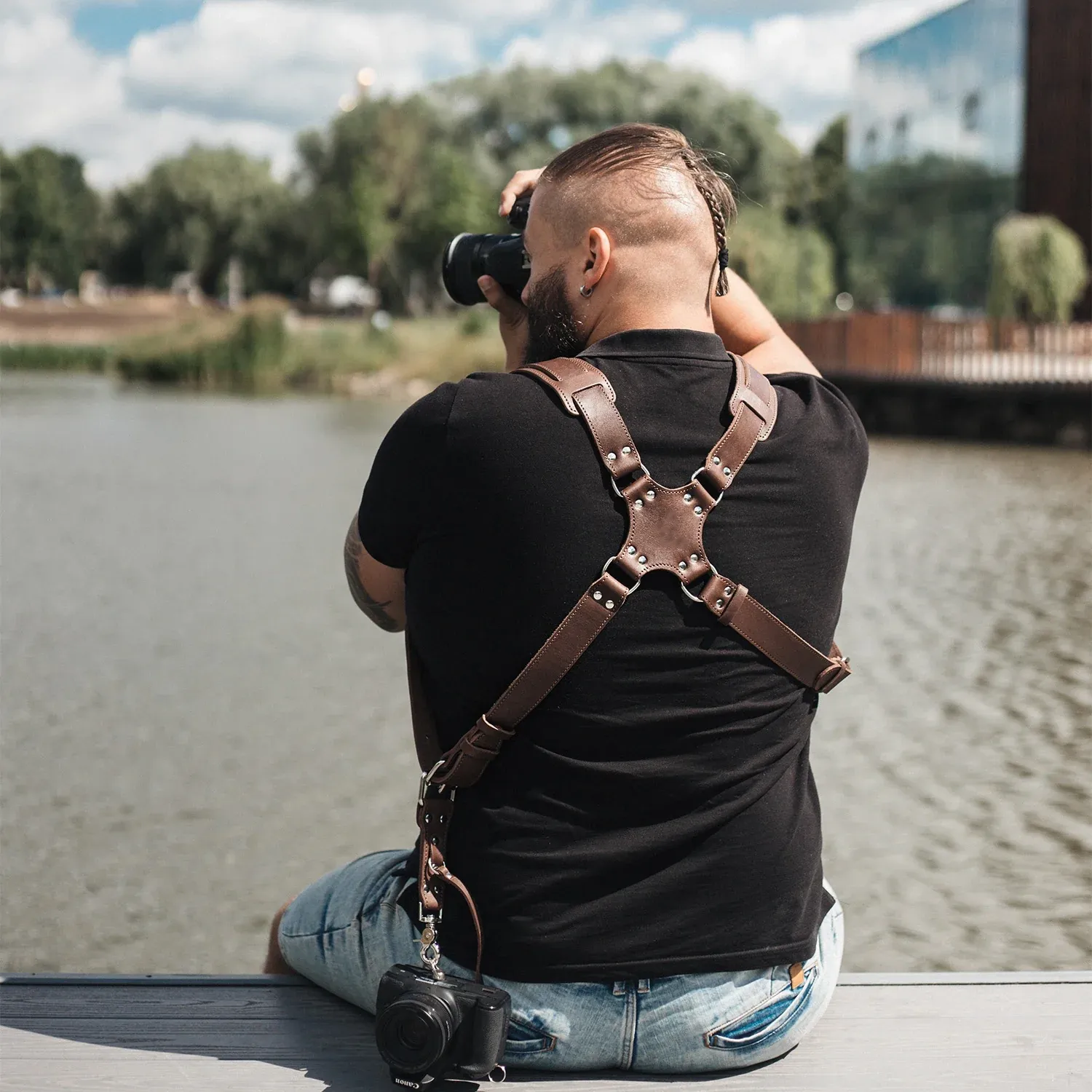 Padded camera shoulder strap
