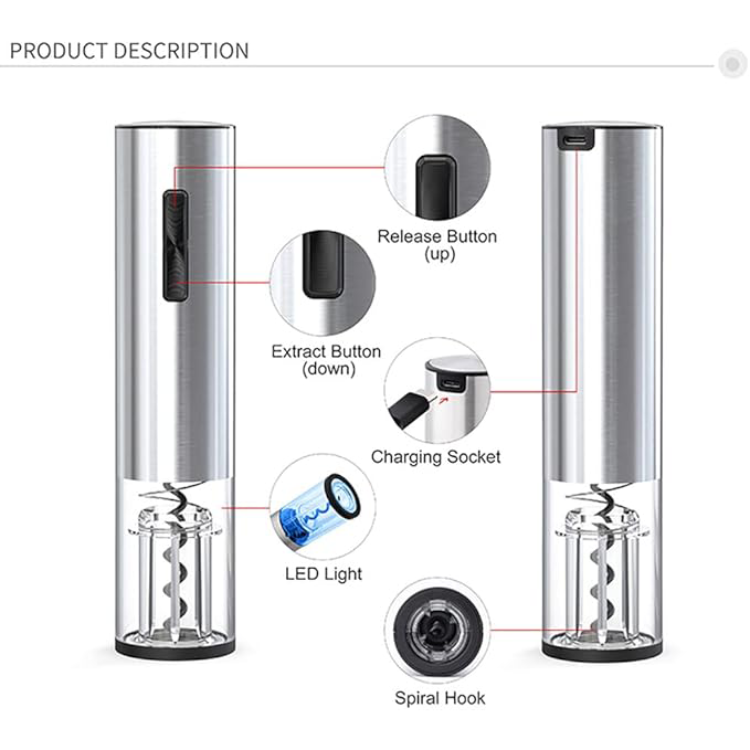 Rechargeable Wireless Automatic Electric Bottle Opener Set