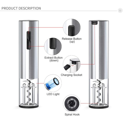 Rechargeable Wireless Automatic Electric Bottle Opener Set