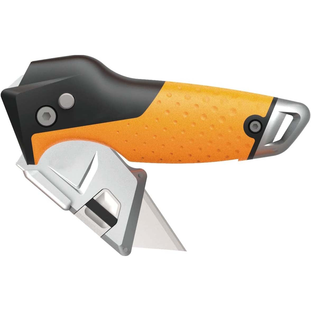 Folding multi-purpose knife, 17 cm long, stainless steel blade/plastic handle, black/orange
