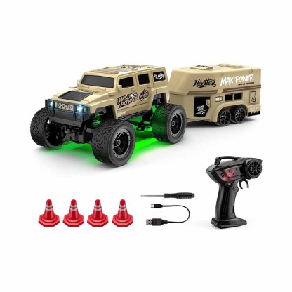 1/64 Scale Remote Control Mini Off-Road Car – Dual Speed, LED Lights