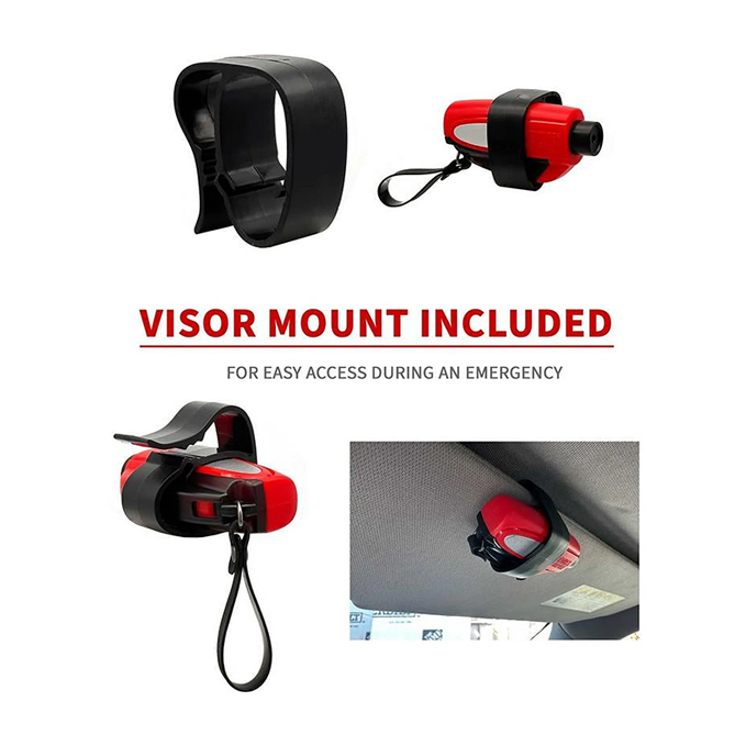2-in-1 emergency window breaker and seatbelt cutter