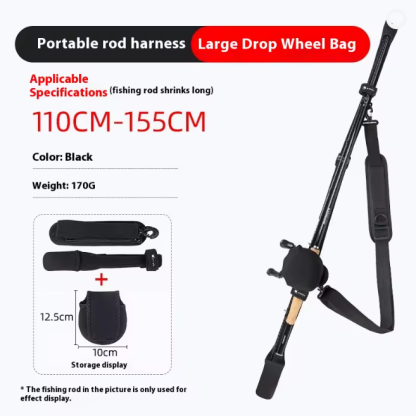 Lightweight Portable Fishing Rod Bag – Protective Cover with Bundling Strap for Lure Rods, Travel & Bicycle Fishing