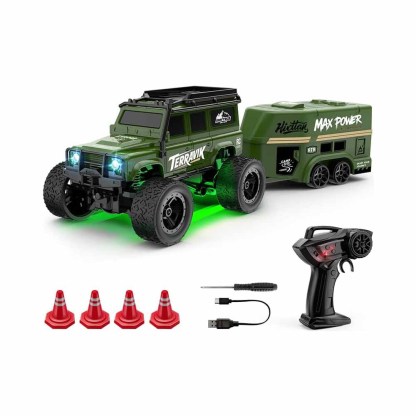 1/64 Scale Remote Control Mini Off-Road Car – Dual Speed, LED Lights