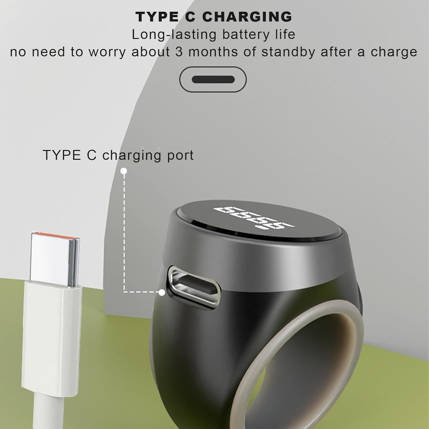 Rechargeable Smart Ring Counter – 4-Digit Digital Display for Meditation, Tasks & More