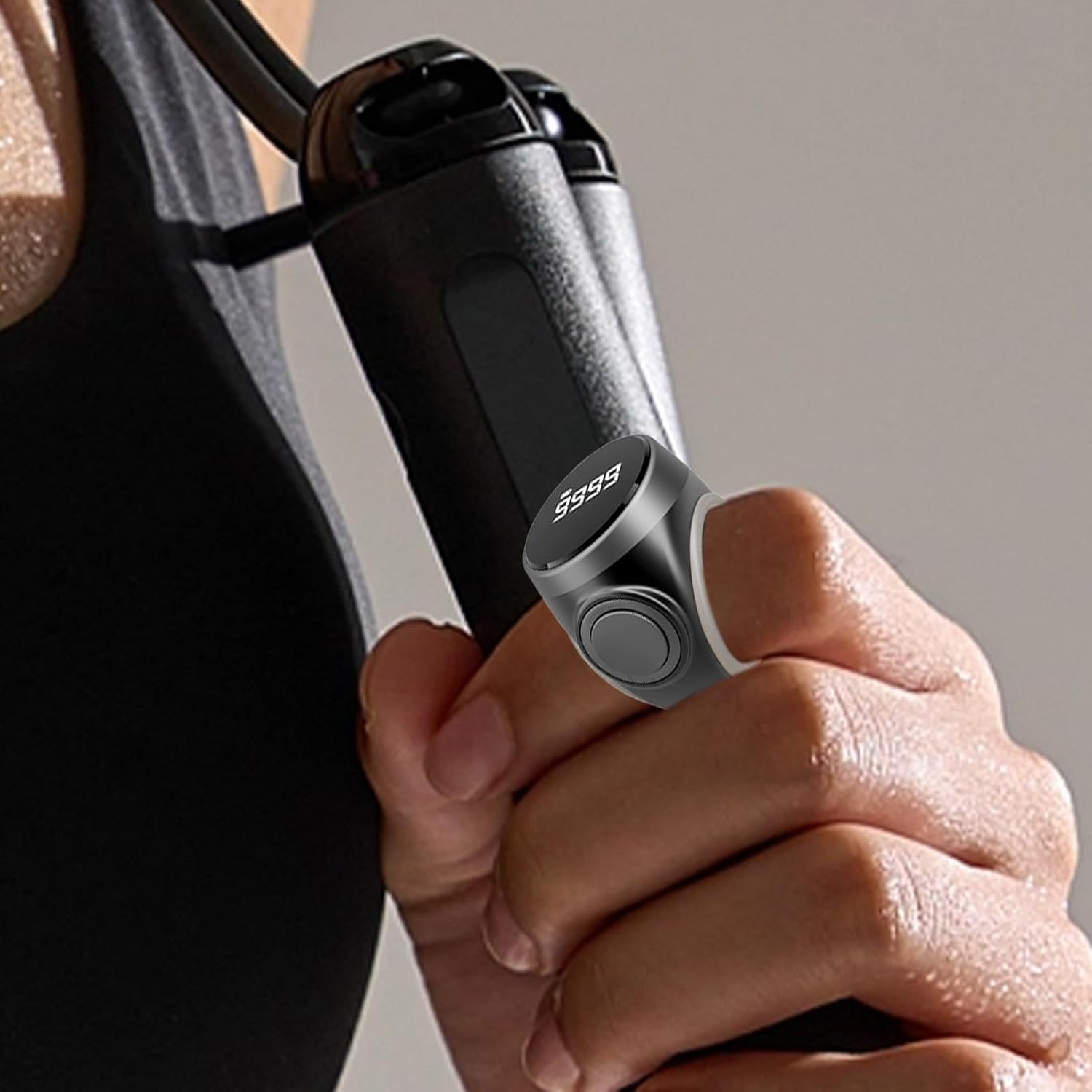 Rechargeable Smart Ring Counter – 4-Digit Digital Display for Meditation, Tasks & More