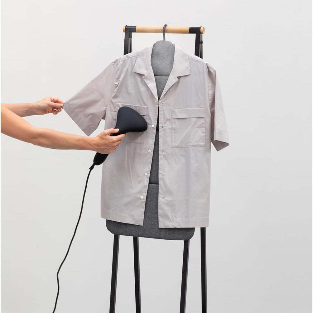 Folding Steam Ironing Board with Full-Length Hanger, 360° Rotating Hook, Space-Saving Design