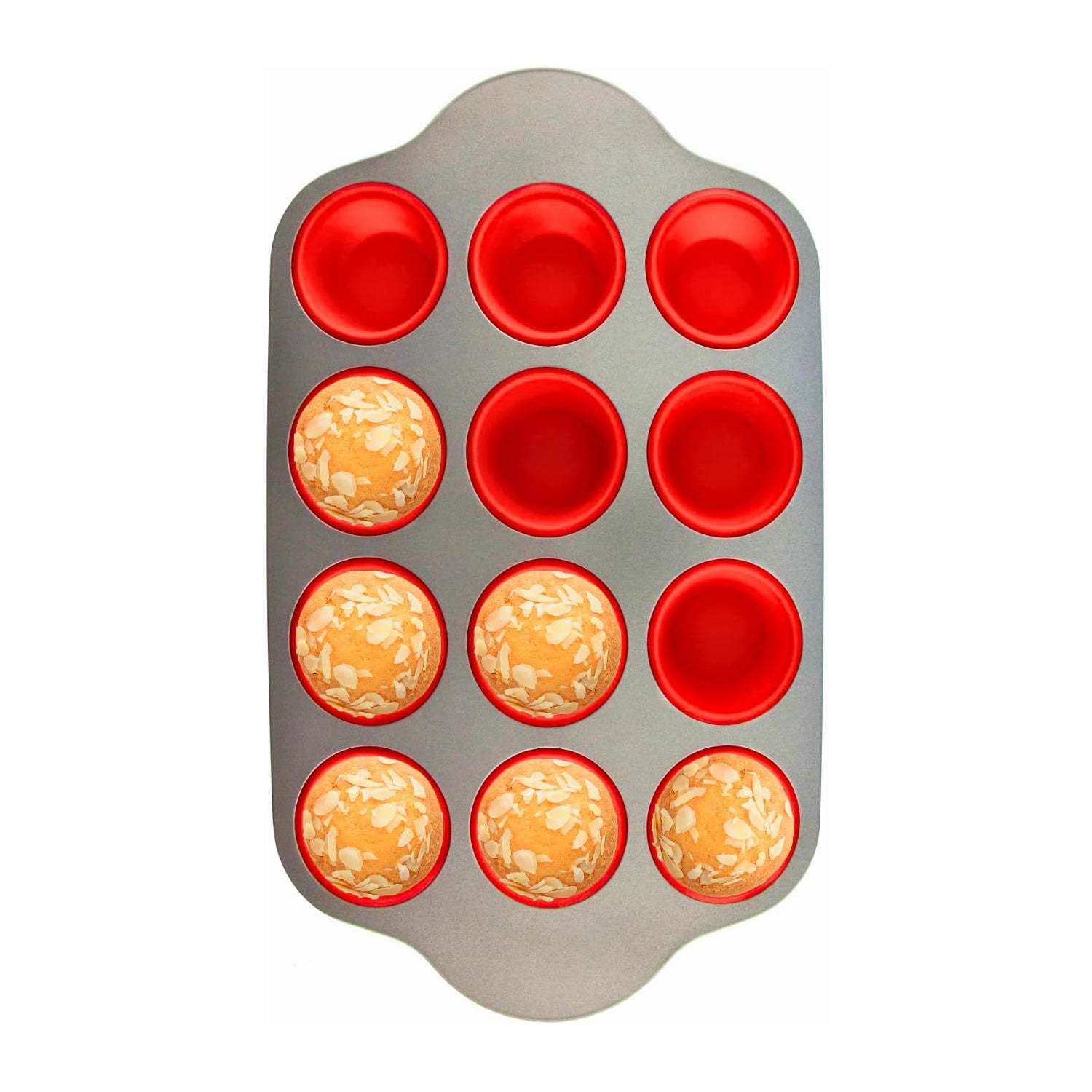 Non-Stick 12-Cup Silicone Pan with Steel Rack - BPA Free, Non-Toxic, D