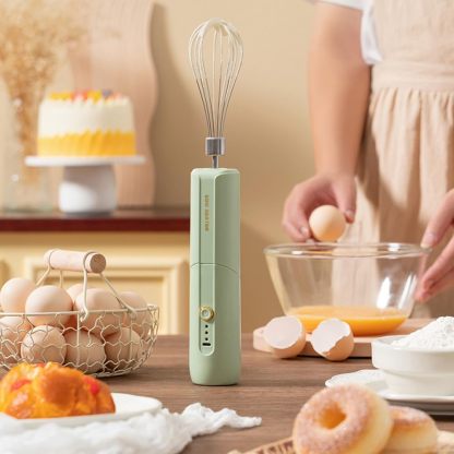 Portable Handheld Electric Mixer – 3-Speed USB Rechargeable, Foldable with Dual Whisks