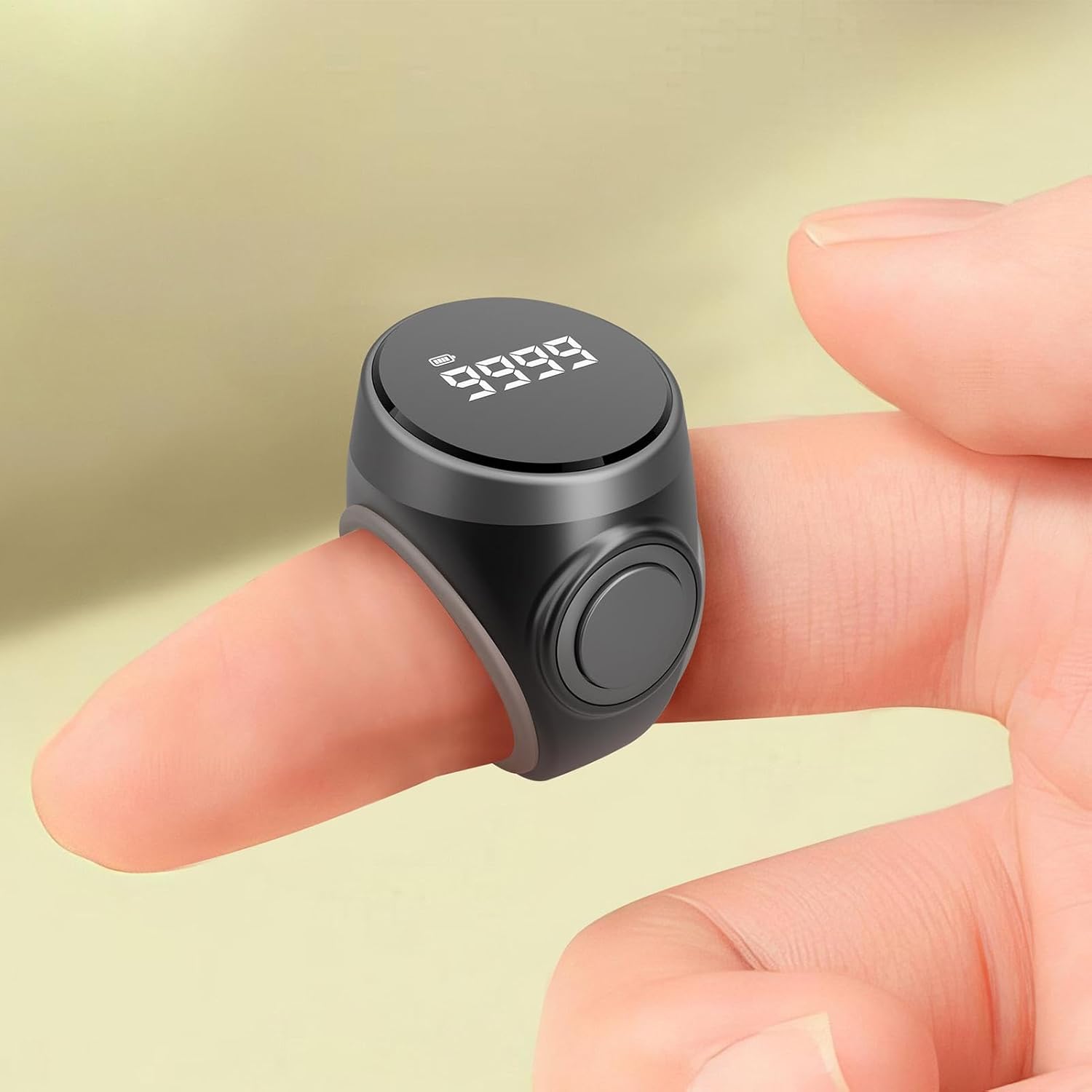 Rechargeable Smart Ring Counter – 4-Digit Digital Display for Meditation, Tasks & More