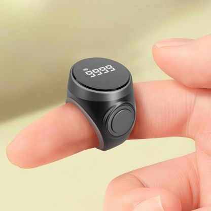 Rechargeable Smart Ring Counter – 4-Digit Digital Display for Meditation, Tasks & More