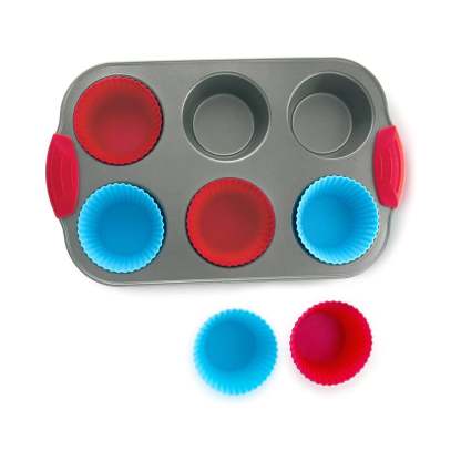 Non-Stick 12-Cup Silicone  Pan with Steel Rack - BPA Free, Non-Toxic, Deformation-Resistant