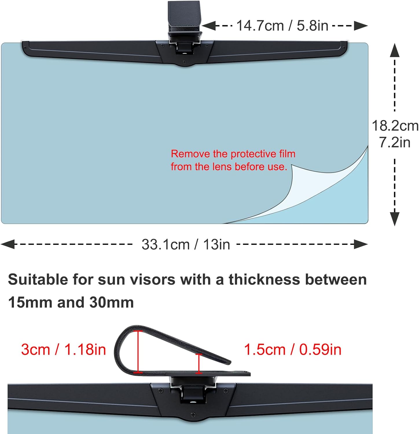 🌞 Polarized Visor Extension & Sun Blocker