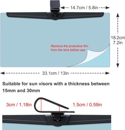 🌞 Polarized Visor Extension & Sun Blocker